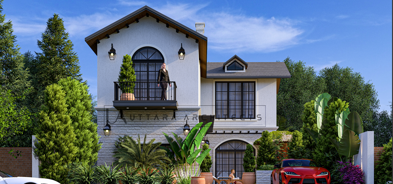 Dark cinematic Bagicha at Ganges villa hero view